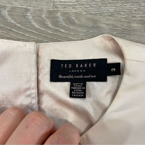 Ted Baker Blue Peplum Sleeveless Top Sz 3 Teds and 8 US - Picture 3 of 12